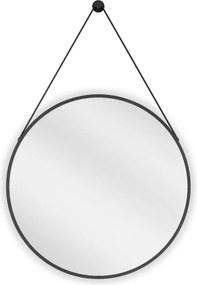 Mexen String specchio da bagno rotondo 60 cm, cornice nera - 9854-060-060-000-70