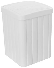 Pattumiera bagno bianca in plastica 10 lt con coperchio basculante Buzz