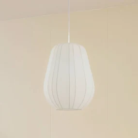 Lindby lampada a sospensione Helin, bianco, Ø 30 cm, tessuto