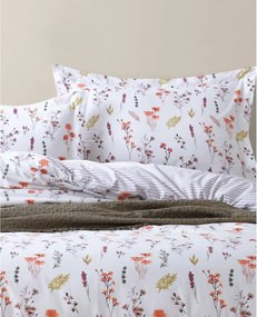 Set copripiumino e federa bianco in cotone renforcé per letto singolo 140x200 cm Floral Dance Autumn – Mila Home Luxury
