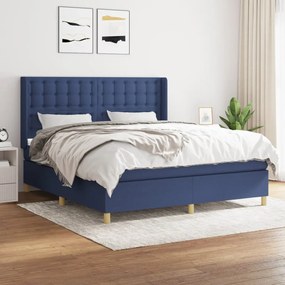 Giroletto A Molle Con Materasso Blu 160x200 Cm İn Tessuto /