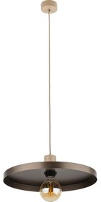 Lampadario a sospensione con filo SILA 1xE27/15W/230V diametro 40 cm marrone/beige