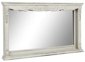 Specchio da parete DKD Home Decor 125 x 12 x 76 cm Abete Cristallo Bianco Vintage Legno MDF