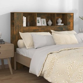 Testiera Con Scomparti Rovere Fumo 140x18,5x104,5 Cm /