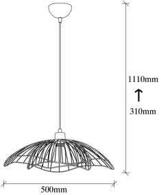 Lampadario nero con paralume in metallo ø 50 cm Farac – Opviq lights