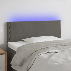 Testiera A Led Grigio Scuro 80x5x78/88 Cm İn Velluto /