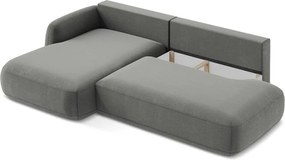 Divano angolare grigio allungabile (con penisola a sinistra/con chaise lounge) Hale – Makamii