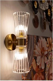 Lampada da parete dorata in vetro Prague – Mauro Ferretti