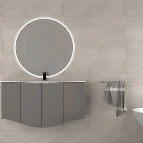 Mobile sottolavabo e lavabo Onda per vasca centrale grigio nuvola L 138 x H 70 x P 51 cm