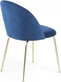 Sedia poltroncina in velluto Ottanio con gambe in metallo Oro - PARIS 2 sedie