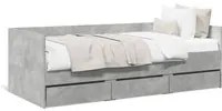 Divano Letto con Cassetti Grigio Cemento 75x190 cm Multistrato 3280835