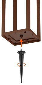 Paletto Lanterna Solare 80cm Corten con Sensore + Picchetto Colore Bianco Naturale 4.000K