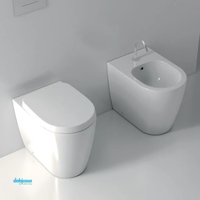 Domus Falerii "Foglia Medium" Bidet Terra Filo Muro Monoforo Bianco Lucido