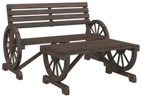 Set salotto da giardino 4 pz in legno massello di abete