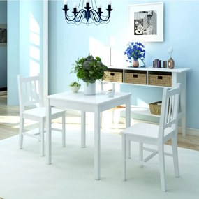 Set Tre Pezzi Da Pranzo İn Legno Di Pino Bianco /