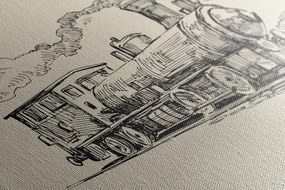 Stampa su tela – Treno in stile retrò