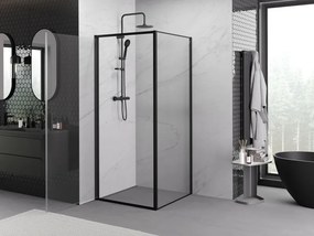 Mexen Exo-B cabina doccia a battente 90 x 90 cm, trasparente, nera - 817-090-090-70-00