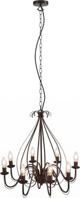 Lampadario intelligente ruggine marrone 8 luci incl. Wifi B35 - Giuseppe