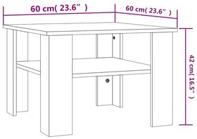 Tavolino da Salotto Rovere Sonoma 60x60x42 cm Legno Multistrato