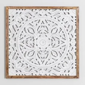 Pannello Decorativo in Legno (86x86 cm) Krumu Bianco Legno - Sklum