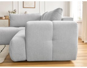 Divano angolare grigio chiaro allungabile e con contenitore (penisola a sinistra/a L) Fuji – Bobochic Paris