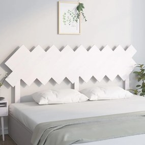 Testiera per letto bianca 178x3x80,5 cm legno massello di pino