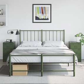 Comodini 2 Pz Verde Oliva 34,5x39x62 Cm İn Acciaio /