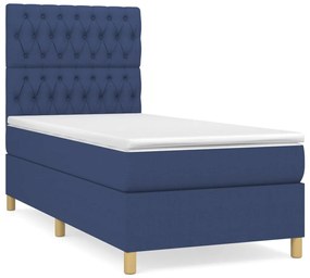 Giroletto a molle con materasso blu 90x200 cm intessuto