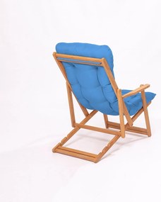 Sdraio da giardino in legno di colore blu-naturale - Floriane Garden