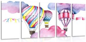 Quadri 5 pezzi – Palloncini nel vento