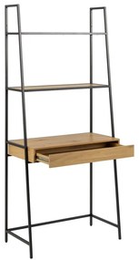Libreria nera in rovere 77x175 cm Seaford - Actona