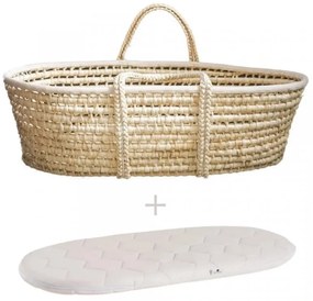 Ahojbaby cesta di Mosè per bambino Corn Natural + materasso Basic