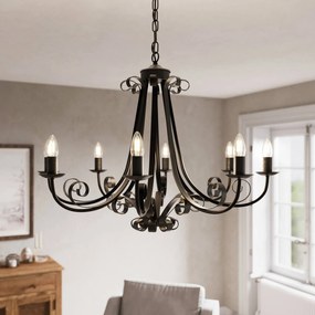 Lampadario a soffitto Scaleria Lindby, dimmerabile, Marrone / Ruggine, Soggiorno / Sala da pranzo, Metallo, Antico, Lampadario
