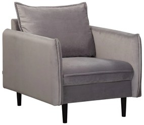 Poltrona grigia con rivestimento in velluto Juli – Ropez