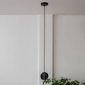 HELAM Lampada a sospensione GAMBIT, nera, Ø 10 cm, metallo, GU10