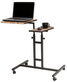 Tavolo regolabile GLEN 87x67 cm marrone/nero