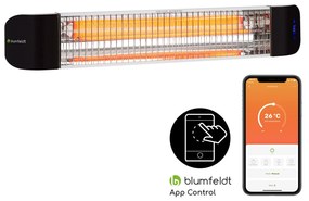 blumfeldt Smartwave, radiatore di calore a infrarossi, tubo in fibra di carbonio, 2400W, WiFi, app, bianco