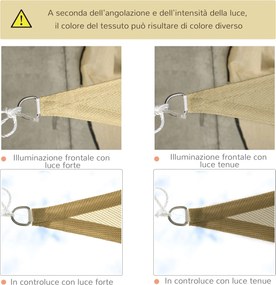 Tenda Vela da Giardino Triangolare 3x3x3m in HDPE Sabbia...