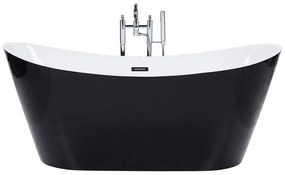Vasca da bagno freestanding acrilico nero 150 x 75 cm ANTIGUA Beliani