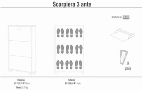 DEBBY - scarpiera a 3 ante