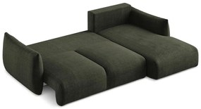 Divano angolare verde allungabile (con penisola a destra/con chaise lounge) Leila – Makamii