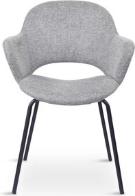 Set di sedie da pranzo grigio chiaro in imbottito 2 pz Rowley – Unique Furniture