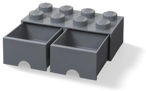 Scatola portaoggetti per bambini grigio scuro con 2 cassetti - LEGO®