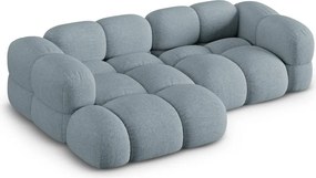 Divano angolare azzurro (con penisola a sinistra/con chaise lounge) Loretto – Cosmopolitan Design