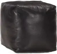 Pouf Nero 40x40x40 cm in Vera Pelle di Capra 248128