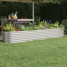 Letto Giardino Acciaio Verniciato A Polvere 260x40x36cm Argento /