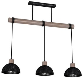 Lampadario su filo  ERIK 3xE27/60W/230V marrone/nero