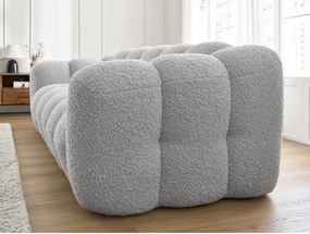 Divano grigio chiaro con rivestimento in bouclé 232 cm Hippolyte – Bobochic Paris