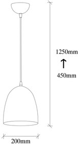 Lampadario a sospensione con cavo TATTOO 1xE27/40W/230V diam. 20 cm nero