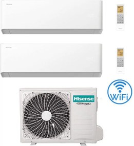 Climatizzatore Condizionatore Hisense Uni HB Wifi R32 Dual Split Inverter 7000 + 7000 BTU con U.E. 2AMW35U4RGC Classe A++/A+